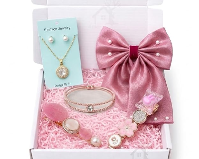 Hair Accessories Set, Hair Bow, Jewellery Set, Bow, Necklace Earrings Combo