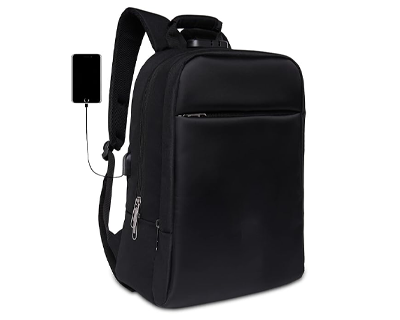 Lock Backpack Bag with 15.6 Inch Laptop Compartment, USB Charging Port & Organizer Pocket for Men Women Boys Girls