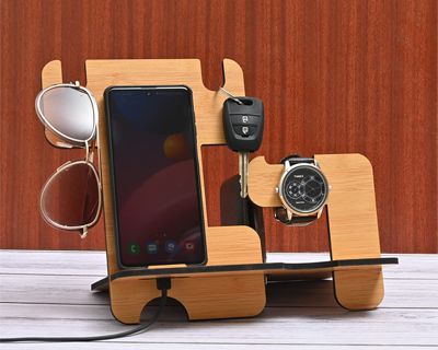 Desk Organizer (5 in 1) with Mobile Stand Thoughtful Gifts for Men for Husband Birthday Rakhi Gift for Brother & Boyfriend New Year Gift Hamper