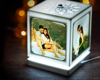 Birthday Gift for Wife - Nostalgia Flora - Rotating Photo Lamp with 4 Photos | Birthday Gifts for Girlfriend, Couple, Wedding Gifts, Anniversary Gift Ideas