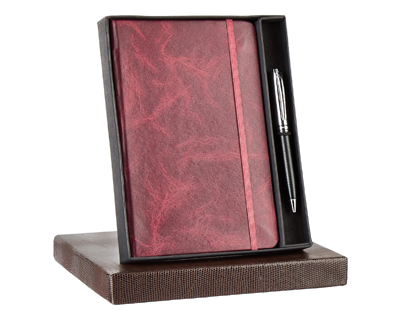 Journal/Notebook/Diary With Ribbon Bookmark & Metal Roller Ballpen