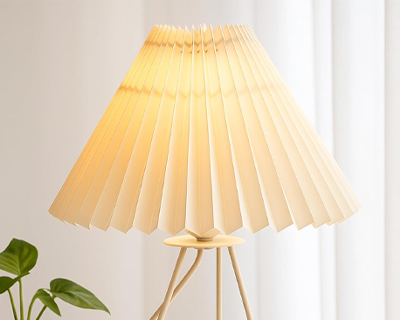 Metal Table Lamp with Fabric Shade, Bedside Lamp Gift