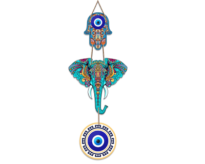 Designer Elephant Wooden Wall Hanging For Luck Properity For Home Decoration