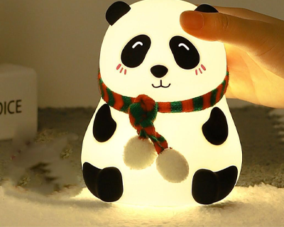 Rechargeable Silicone Panda Night Light for Kids | 7-Color LED Changing Lamp |Adorable Room Decor & Gift for Toddlers