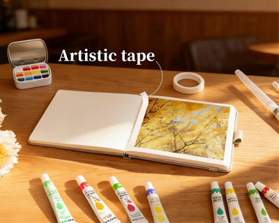 Contain with Paint Mixing Palette and Watercolour Tray,Watercolour Paint Mixing Palettes for Artists