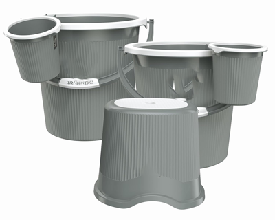 Bathroom Set (Bucket 18L x 2) + (Mug 1.5L x 2) + (Luxe Patla x 1)|Sturdy and Durable |Lightweight