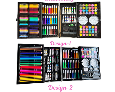 Art Set for Kids, 145 Pieces Drawing Kit with Colour Pencils, Oil Pastels, Paint Brushes, Unicorn Theme Art Set