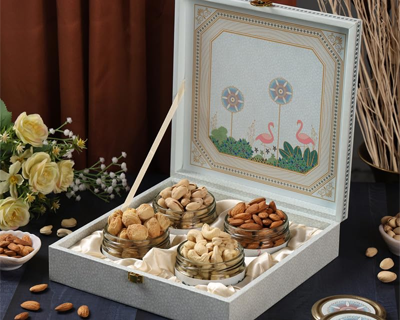 Riwaz Luxury Pink Fairy Dry Fruit Gift Box | Premium Almonds, Cashews, Pistachios & Khumani | Elegant Designer Hamper