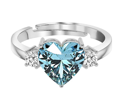 Sterling Silver Sky Blue Heart Pendant