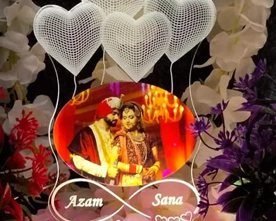 Photo Lamp with Heart Balloons,