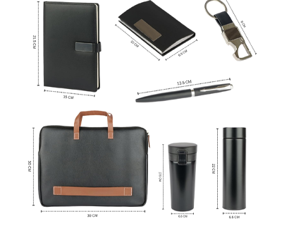 Personalised 7 in 1 Corporate Gift Set which Includes Diary,Keychain, Bottle,Cardholder ,Metal Pen,Laptop Bag & Tumbler. Gift Set for, Employee of The Month, Corporate Gift for Clients .
