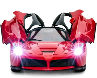 Big Size Rechargeable Racing Car with Remote Control Sports with Openable Doors High Performance Rc Car with Led Lights for Kids Super Sports Car for Kids Speed Rc Toy