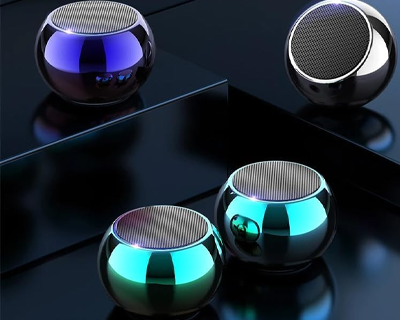 Compatible Ultra Mini Wireless Bluetooth Speaker with Metal Electroplated Round Design