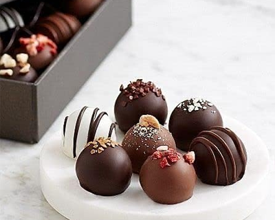 Deluxe 12 Pcs Truffle Chocolates + DryFruits - Almond & Cashew Gift Pack | Premium Handmade Celebration Chocolate Gift Box For Birthday