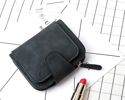 Women's Vegan Leather Tri-fold Fashion Card Coin Holder Small Wallet