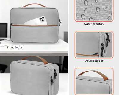 Elfora Double Layer Gadget Organizer Bag | Travel Case for Cables, Charger, Power Bank, Hard Disk & Electronics Accessories
