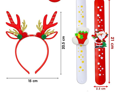 Kidology Christmas Slap Bands for Kids – Festive Silicone Wristbands with Santa, Reindeer & Christmas Tree Designs | Fun Party Favors & Return Gifts