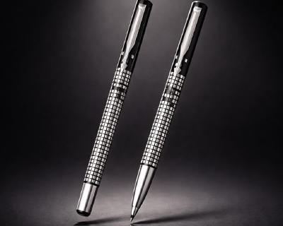 Gift Set | Vector Special Edition Chrome Trim Roller Ball Pen with Parker Keychain | Ideal for Gifting | Elegant Gift for Any Occasion