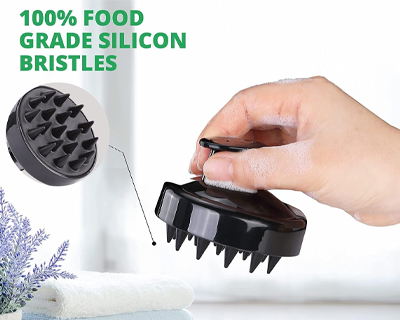 Soft Silicone Bath Brush Set | Long Handle Back Scrubber + Body Scrubber + Scalp Massager + Face Massager | Super Exfoliating & Lathering
