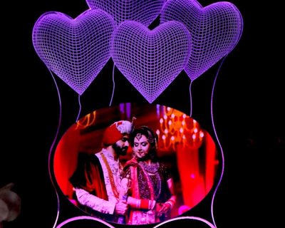 Photo Lamp with Heart Balloons,