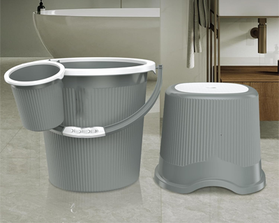 Bathroom Set (Bucket 18L x 2) + (Mug 1.5L x 2) + (Luxe Patla x 1)|Sturdy and Durable |Lightweight