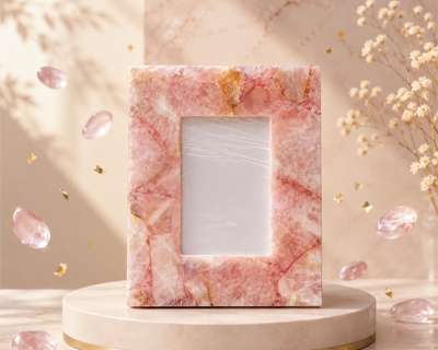 Rose Quartz Frame | Crystal Photo Frame