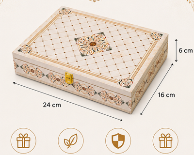 White Flower Giftbox,filled Almonds, Cashew, Pistachio, Walnuts