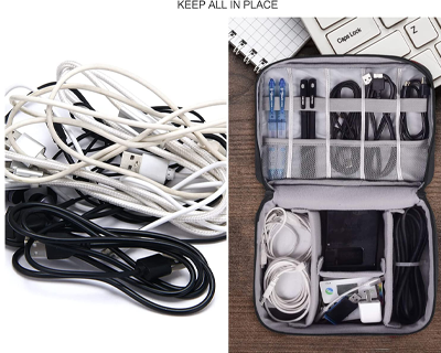Seagull Flight of Fashion Nylon 2 Layer Gadget Organizer Case,Electronic Accessories Bag,Tech Organizer Pouch for Hard Disk,Pen Drive for Home