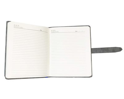 AccuPrints A5 Diary Grey Green Hard Bound Size 5.8 x 8.3 inches Notebook Diary Canvas Cover with Belt Lock Pages 200 for Office