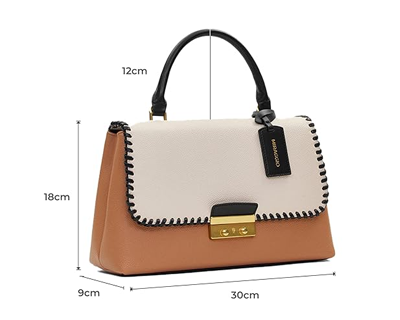 Miraggio Edna Handbag for Women With Adjustable & Detachable Crossbody Sling Strap