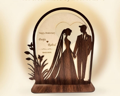 Customizable Wooden Couple Desk Art