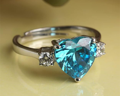 Sterling Silver Sky Blue Heart Pendant