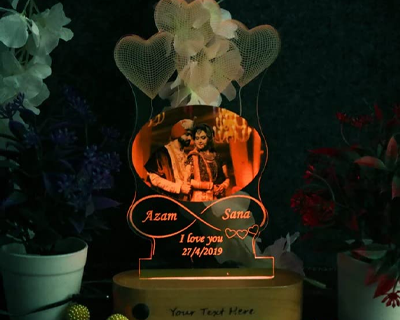 Photo Lamp with Heart Balloons,