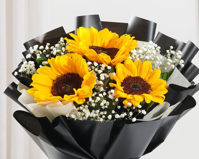 Golden Glow 4 Sunflowers Bouquet