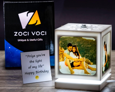 Birthday Gift for Wife - Nostalgia Flora - Rotating Photo Lamp with 4 Photos | Birthday Gifts for Girlfriend, Couple, Wedding Gifts, Anniversary Gift Ideas