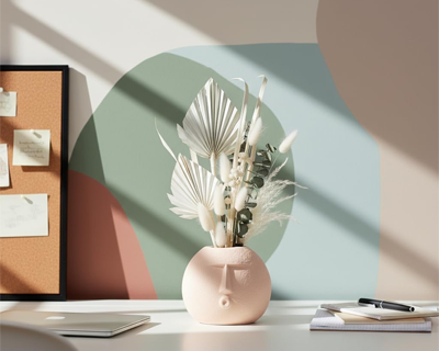 Face Ceramic Vase for Home Décor | Office or Living Room