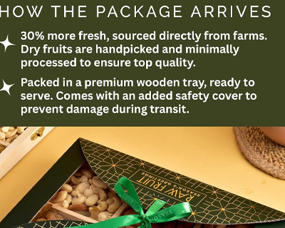 HyperFoods® Eid Mubarak Gift Box Wooden Gifting Box Pack of 6 DryFruits Box Dry Fruits Gift Ramzan Gift Hampers DryFruit