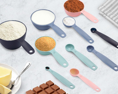 All Time Plastic Precise Measuring Cups & Spoon Combo of 10 Pcs for Dry or Liquid/Kitchen Gadgets for Cooking & Baking Cakes