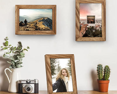 Wooden Table-Top & Wall Hanging Photo Frame