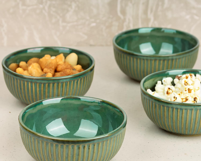 Green Ceramic Bowl Set