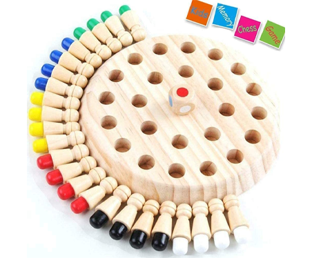 ToyTastic Wooden Memory Match Stick Chess Game, BLOWEST Colorful Memory Chess, Funny Block Board Game, Early Educational Toy, Brain Training Games for Kids
