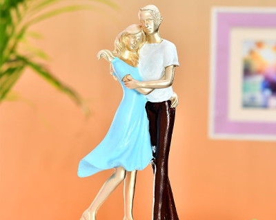 Basics Ethereal Hugging Couple Sculpture | A Tender Expression of Warmth