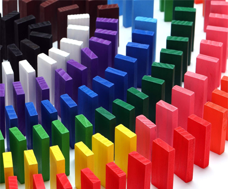 120 Pcs 12 Color Wooden Dominos Blocks Set, for Kids Board Game Educational Play Toy, Domino Racing Toy Game