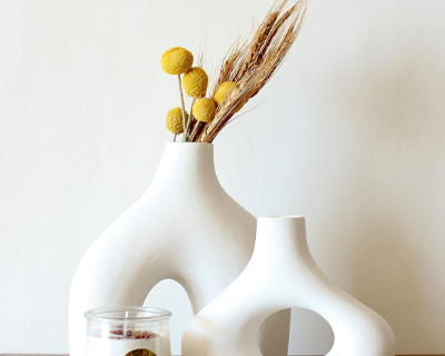 Decorative Unique Modern Vase for Dried Flowers & Pampas Grass | Vases for Modern Home Decor