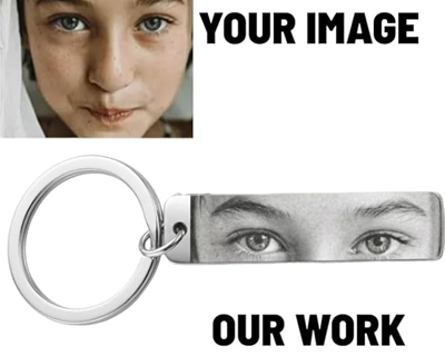 Personalized Photo Keychain - Custom Laser Engraved Picture Keychain for Men & Women