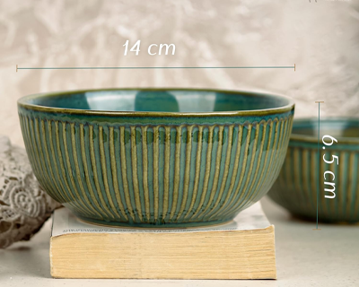 Green Ceramic Bowl Set
