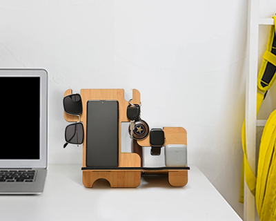 Desk Organizer (5 in 1) with Mobile Stand Thoughtful Gifts for Men for Husband Birthday Rakhi Gift for Brother & Boyfriend New Year Gift Hamper