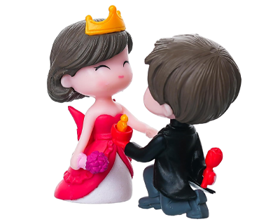 Boy Proposing Girl Miniature Showpiece