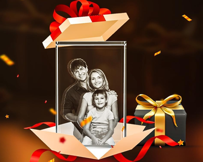 Personalized 3D Crystal Photo Cube