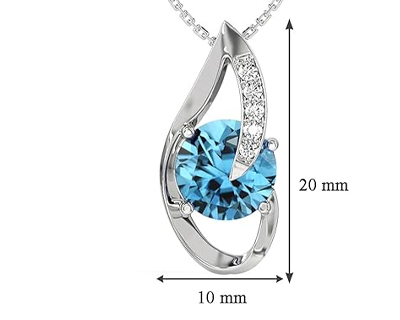 Sterling Silver Sky Blue Eye Pendant Earring Chain